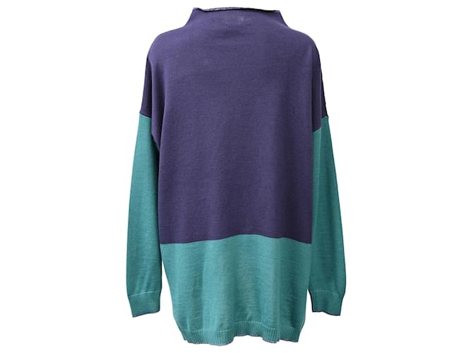 Max & Co. farbblockierter Rollkragenpullover aus mehrfarbiger Wolle Mehrfarben - Ansicht 3