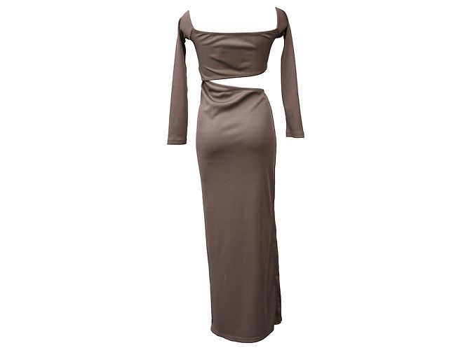 Autre Marque Vestido maxi off-shoulder Distort Quartz de Christopher Esber en poliéster marrón Castaño Roja - vista 3