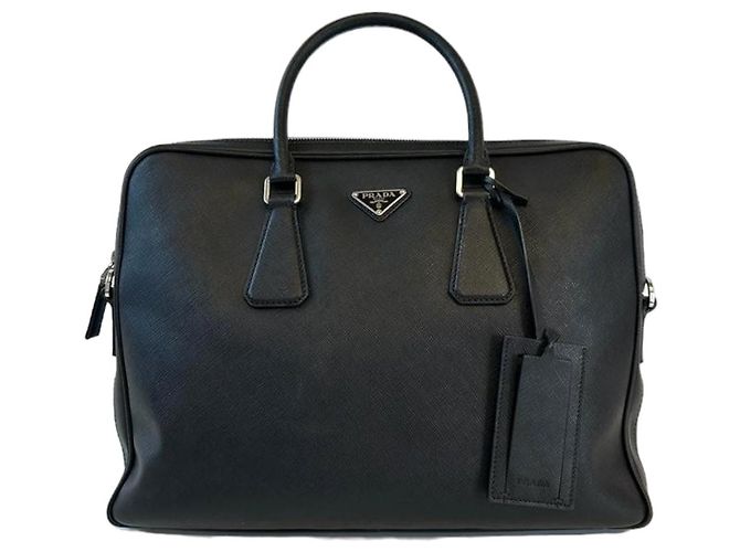 Saffiano Borsa a tracolla Prada in pelle nera Nero - vista 3
