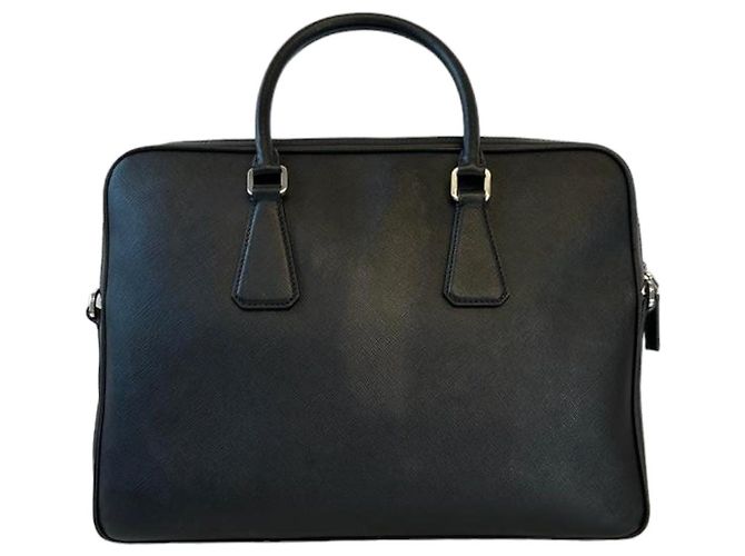 Saffiano Borsa a tracolla Prada in pelle nera Nero - vista 4