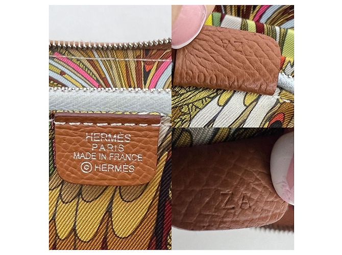 Silk In Carteira longa zíper em seda Epson dourada da Hermès Marrom - vista 6