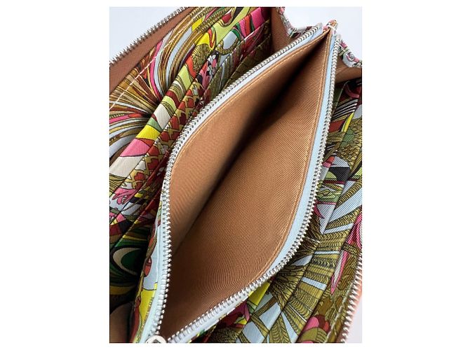 Silk In Carteira longa zíper em seda Epson dourada da Hermès Marrom - vista 9