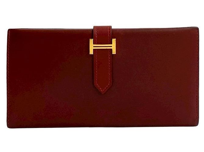 Portafoglio Hermès Béarn in pelle box calf Rosso - vista 2