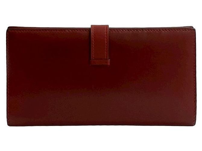 Portafoglio Hermès Béarn in pelle box calf Rosso - vista 3