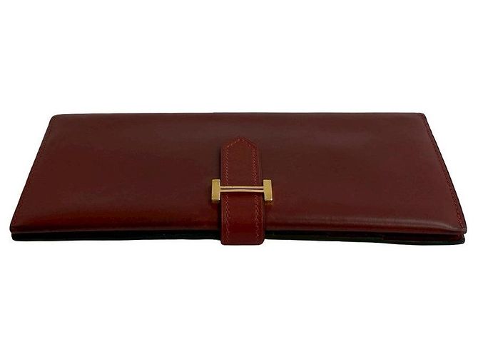 Portafoglio Hermès Béarn in pelle box calf Rosso - vista 4