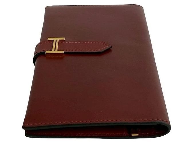 Portafoglio Hermès Béarn in pelle box calf Rosso - vista 5