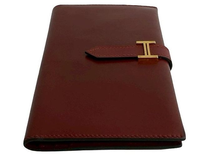 Portafoglio Hermès Béarn in pelle box calf Rosso - vista 6