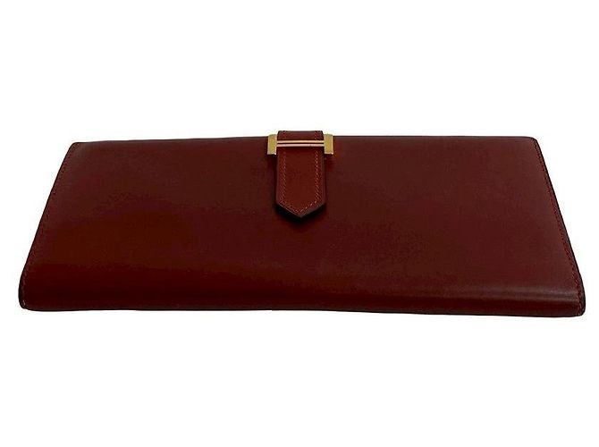 Portafoglio Hermès Béarn in pelle box calf Rosso - vista 7