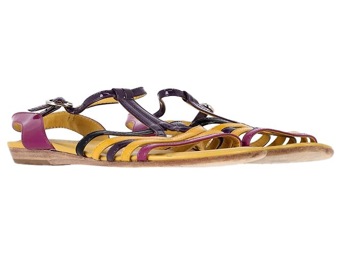 Sandali piatti con cinturini Tod's in pelle verniciata multicolore - vista 4