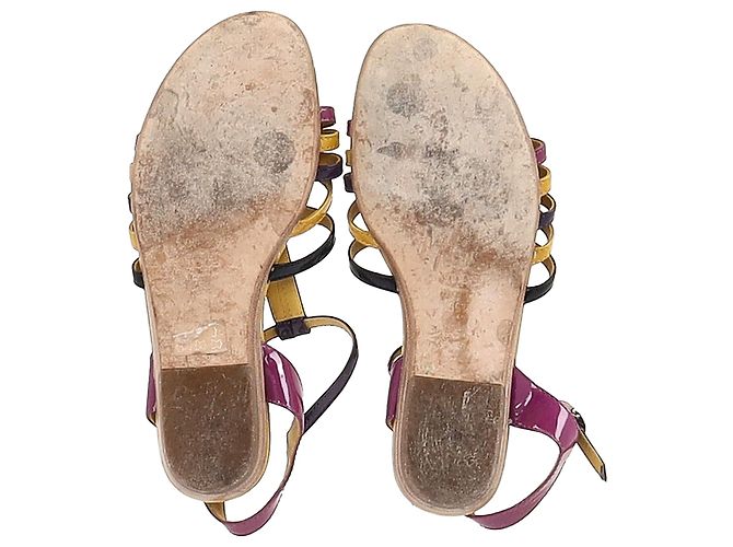 Sandali piatti con cinturini Tod's in pelle verniciata multicolore - vista 6