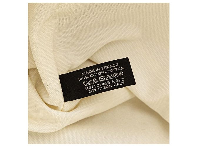 Hermès Hermes Strandtasche New Cabaya D'Ere aus Canvas Weiß - Ansicht 9