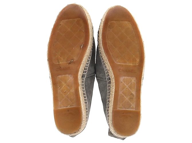 Timeless Espadrillas Chanel CC in Suede Grigio - vista 6