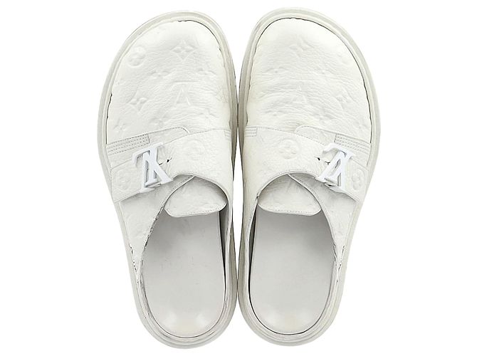 Mules LV Easy in pelle bianca di Louis Vuitton Bianco Crudo - vista 2