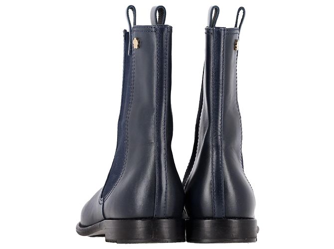 Timeless Stivali Chelsea Chanel in pelle blu navy - vista 5