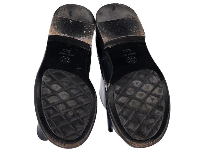 Timeless Stivali Chelsea Chanel in pelle blu navy - vista 6