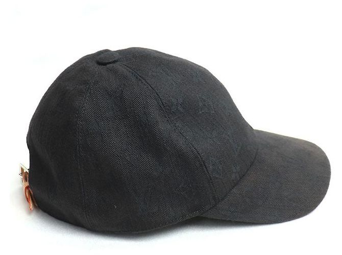 Louis Vuitton Monogram Baumwoll-Polyester-Cap Schwarz - Ansicht 4