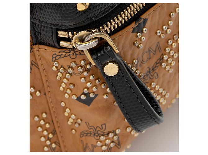 MCM Visetos Mini Zaino Studded Marrone - vista 10