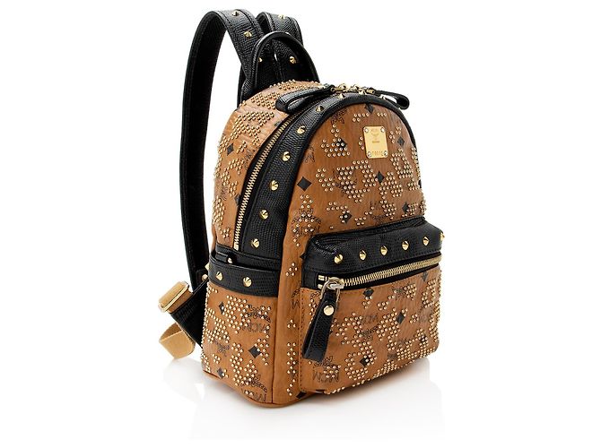 MCM Visetos Mini Zaino Studded Marrone - vista 2