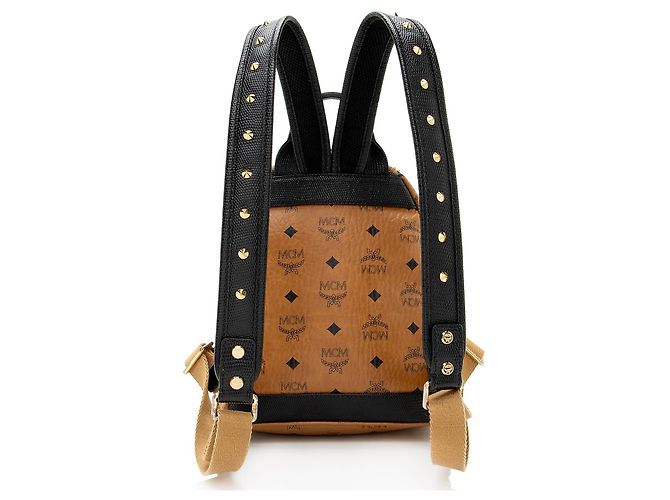 MCM Visetos Mini Zaino Studded Marrone - vista 3