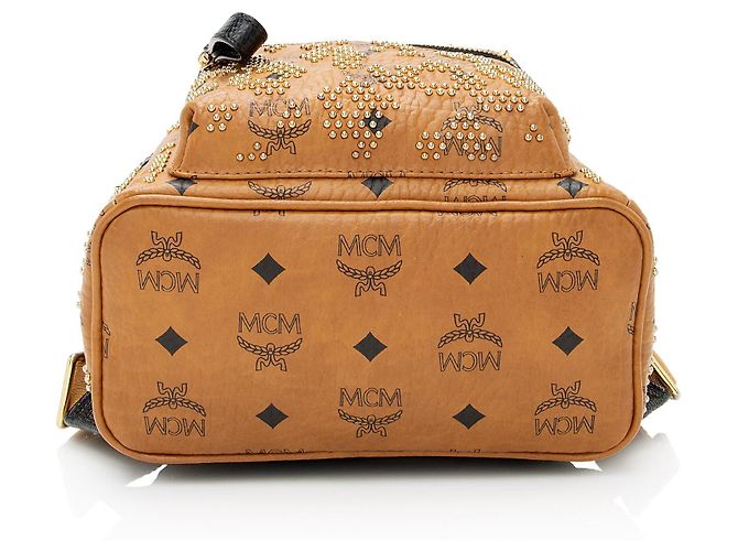 MCM Visetos Mini Zaino Studded Marrone - vista 4