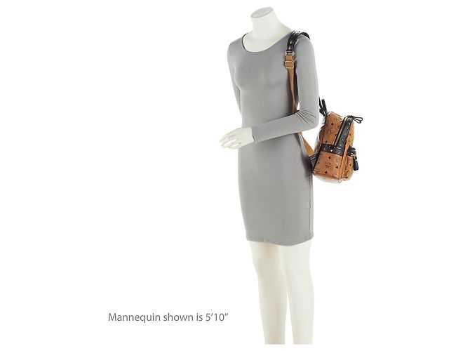 MCM Visetos Mini Zaino Studded Marrone - vista 5