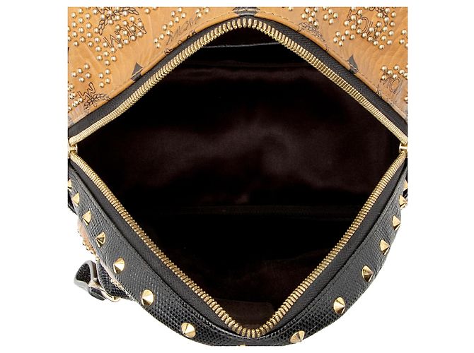 MCM Visetos Mini Zaino Studded Marrone - vista 6