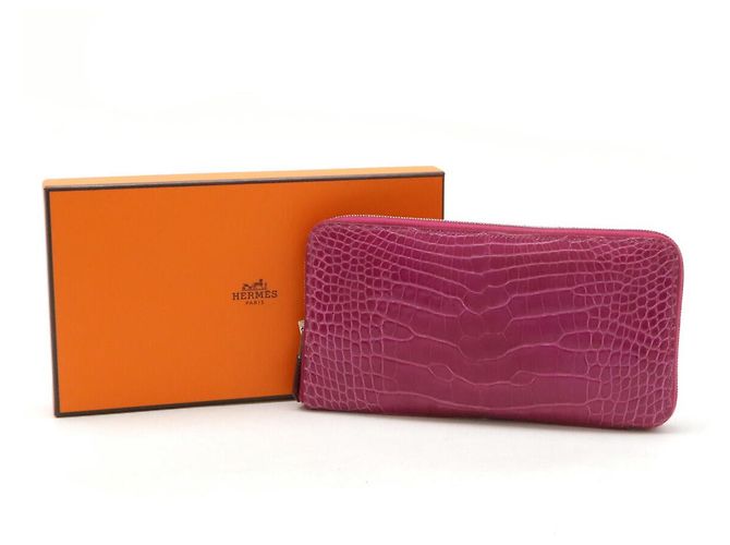 Cartera larga Azap de cocodrilo Hermès Púrpura - vista 8