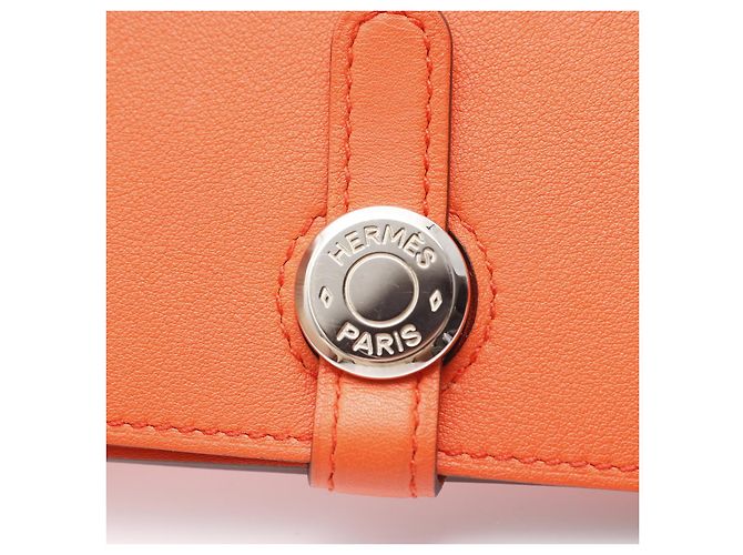 Portafoglio Hermès Dogon Duo GM in Veau Swift Arancione - vista 7