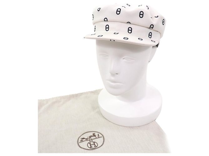 Gorra Vauban Chaine d'Ancre de lona de algodón H de Hermès Blanco - vista 2