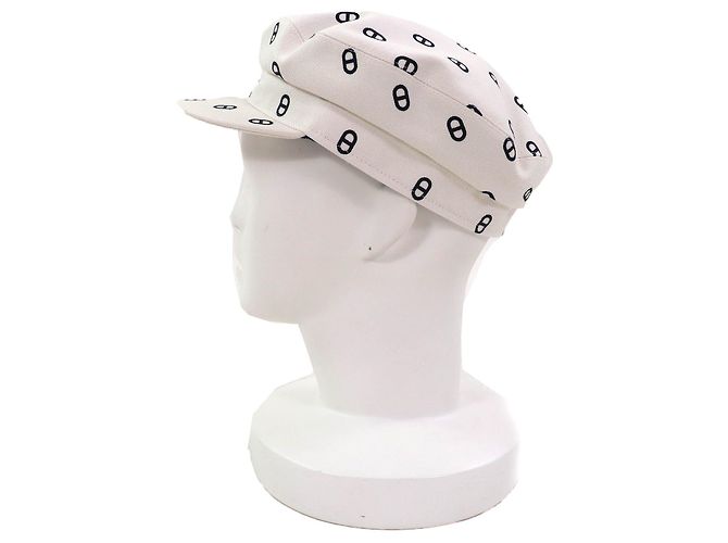 Gorra Vauban Chaine d'Ancre de lona de algodón H de Hermès Blanco - vista 3