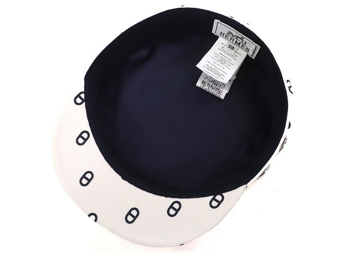 Gorra Vauban Chaine d'Ancre de lona de algodón H de Hermès Blanco - vista 6