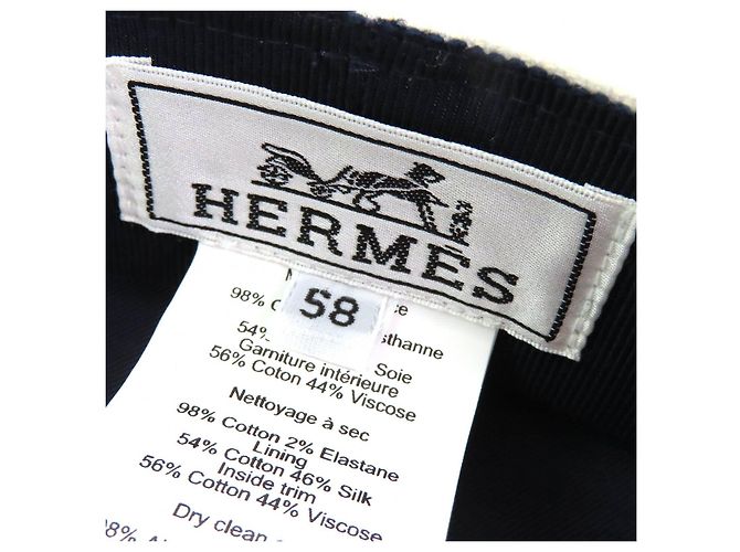 Gorra Vauban Chaine d'Ancre de lona de algodón H de Hermès Blanco - vista 8