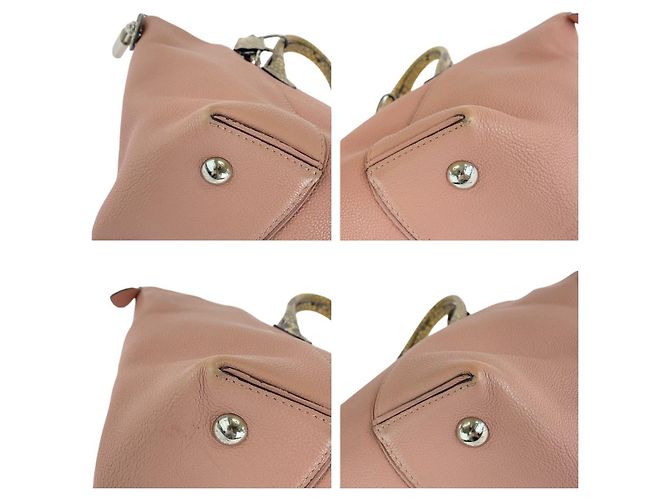 Borsa Louis Vuitton Lockit PM in pelle Parnaçae/python Rosa - vista 3