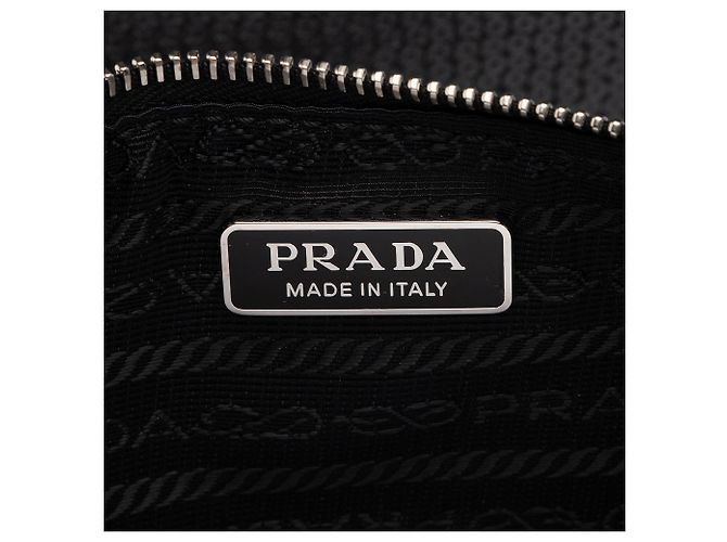 Grande Tote in Rete con Paillettes e Logo Prada Nero - vista 8