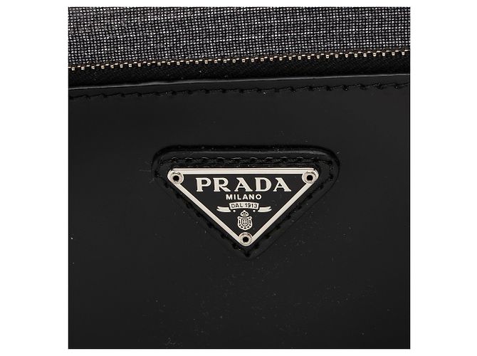 Grande Tote in Rete con Paillettes e Logo Prada Nero - vista 9