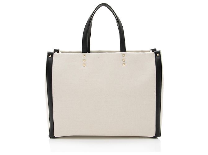 Valentino Garavani Valentino Canvas Rockstud VLTN Kleine Strandtasche Schwarz - Ansicht 3