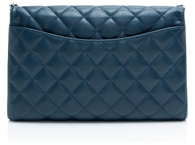 Gabrielle Clutch a tracolla in pelle caviar di Chanel Blu - vista 2