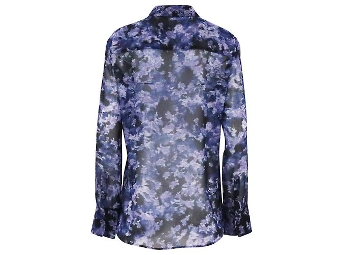 Altuzarra Chika Printed Blouse in Navy Blue Polyester - view 4