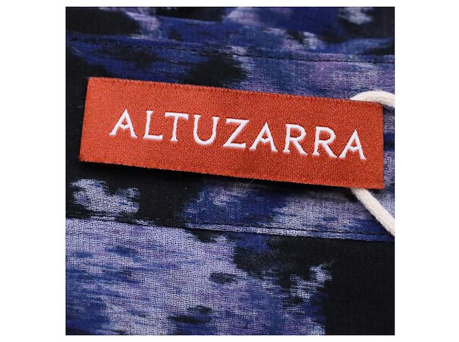 Altuzarra Chika Printed Blouse in Navy Blue Polyester - view 5