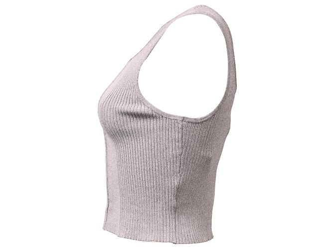 Autre Marque Verzierte Gitter-Top aus grauer Viskose von Christopher Esber - Ansicht 2