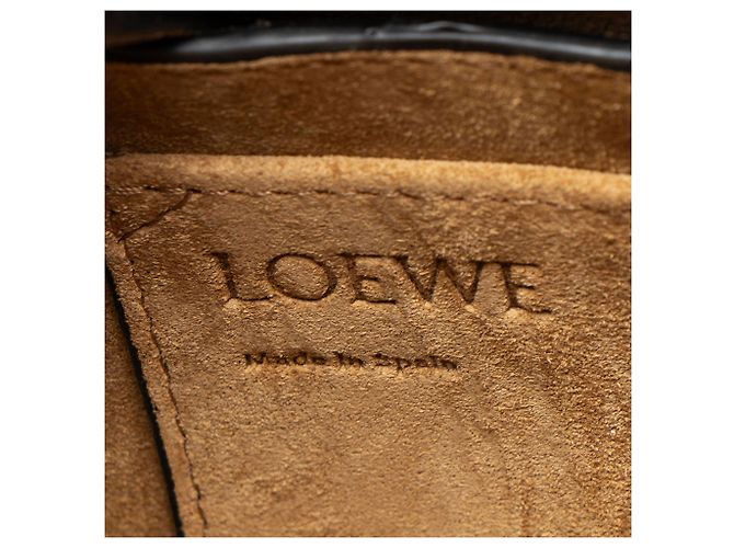 Loewe Piccola Borsa a Spalla in Tweed di Pelle di Vitello Gate Nero - vista 8