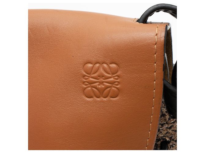 Loewe Piccola Borsa a Spalla in Tweed di Pelle di Vitello Gate Nero - vista 9