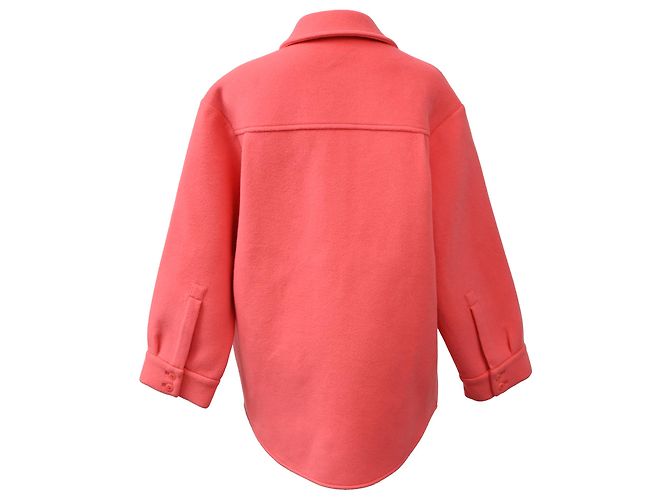 Max & Co Camicia Overshirt con Bottoni in Lana Corallo - vista 3