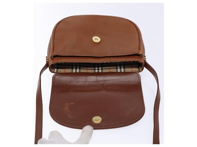 Autre Marque Borsa a Spalla Burberrys in Pelle Marrone Oro Auth BA4256 D'oro - vista 11