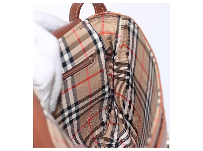 Autre Marque Borsa a Spalla Burberrys in Pelle Marrone Oro Auth BA4256 D'oro - vista 18