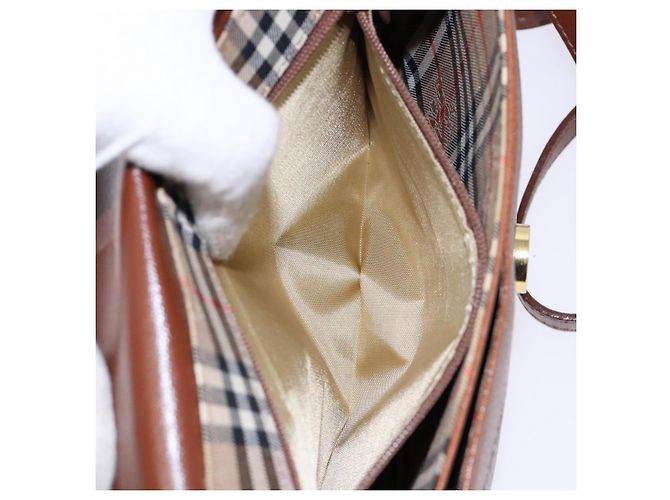 Autre Marque Borsa a Spalla Burberrys in Pelle Marrone Oro Auth BA4256 D'oro - vista 20