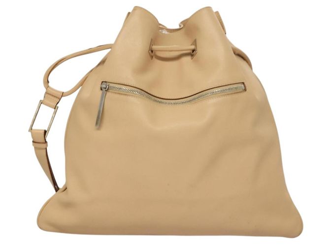 Gucci Borsa a Spalla in Pelle Beige Argento Auth bs27650 - vista 2