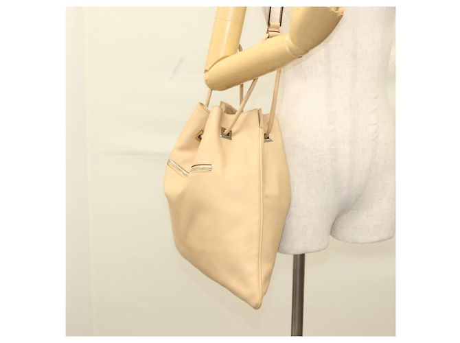 Gucci Borsa a Spalla in Pelle Beige Argento Auth bs27650 - vista 22