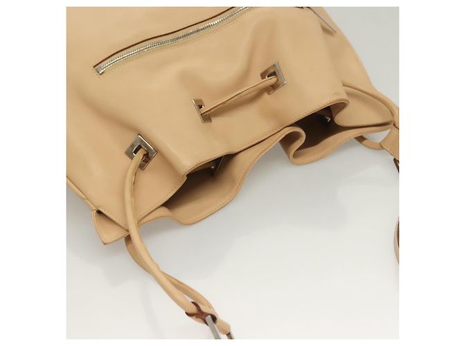 Gucci Borsa a Spalla in Pelle Beige Argento Auth bs27650 - vista 6