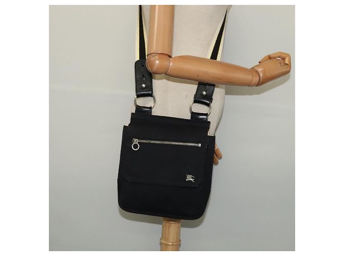 Borsa a spalla Burberry Blue Label in tela nera e argento autentica bs27397 Nero - vista 22